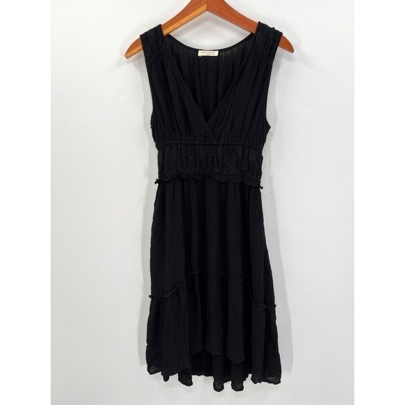 LOVESTITCH Woman's Black V-Neck Midi-Length Lightweight Casual Dress Size S - Picture 1 of 11